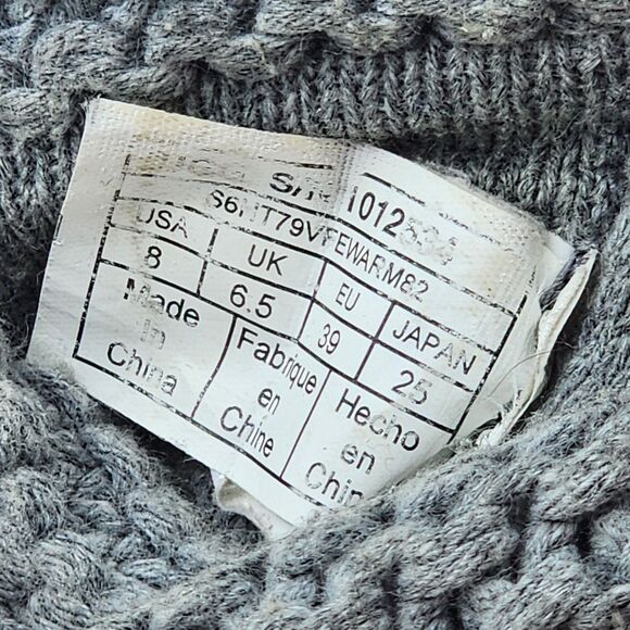 UGG Australia Shaina Knit Cuff Button Gray Slouch Boots in Size 8 - Picture 8 of 14